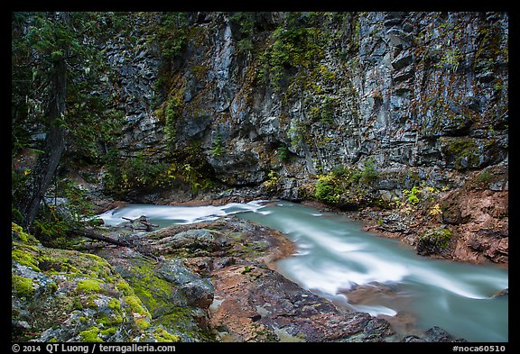 Agnes Creek in Agnes Gorge, Glacier Peak Wilderness.  (color)