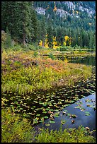 Coon Lake in autumn, Stehekin, North Cascades National Park Service Complex.  ( color)