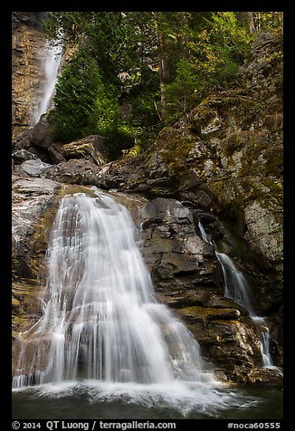 Lower Rainbow Falls, Stehekin, North Cascades National Park Service Complex.  (color)