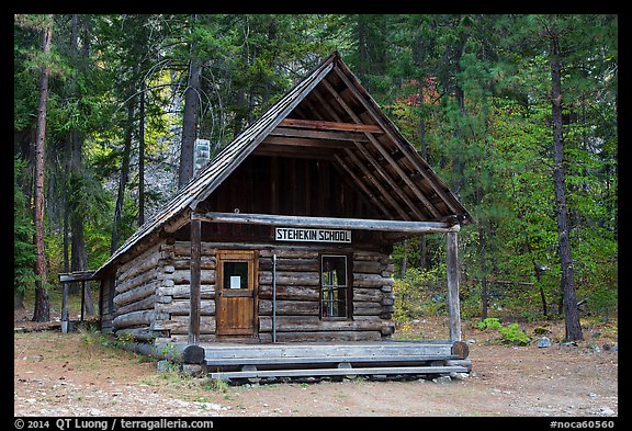 Historic schoolhouse, Stehekin, North Cascades National Park Service Complex. Washington, USA.