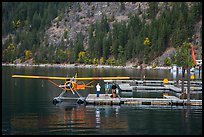 Floatplane on Lake Chelan, Stehekin, North Cascades National Park Service Complex.  ( color)