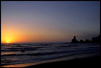 Shi-shi beach with sun setting. Olympic National Park ( color)