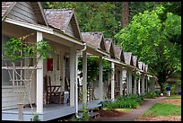 Cabins of Crescent Lake Lodge. Olympic National Park, Washington, USA. (color)