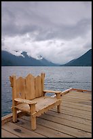 Chair on pier, Crescent Lake. Olympic National Park ( color)