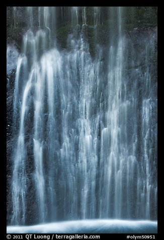 Multiple water channels, bottom of Marymere Fall. Olympic National Park, Washington, USA.