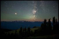Milky Way over Olympic Mountains. Olympic National Park ( color)