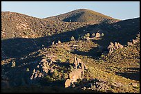 Rolling Gabilan Mountains with rocks and chaparral. Pinnacles National Park ( color)