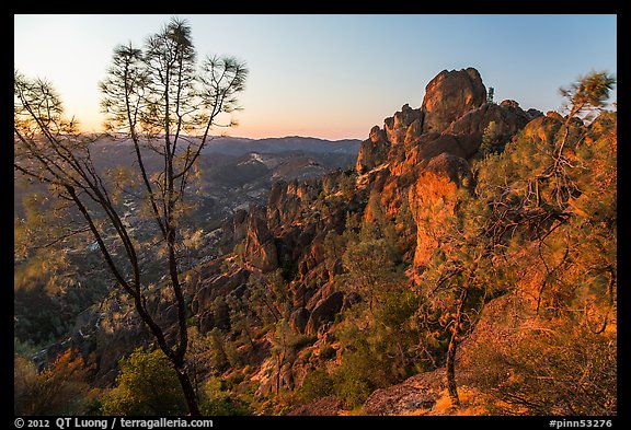 High Peaks at sunset. Pinnacles National Park (color)