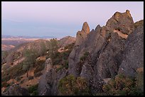 High Peaks rock crags at dusk. Pinnacles National Park ( color)