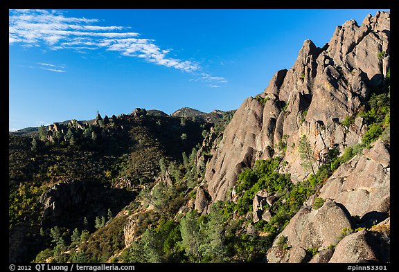 Crags raising above chapparal. Pinnacles National Park (color)