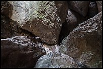 Jumble of rocks in talus cave. Pinnacles National Park, California, USA. (color)