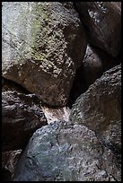 Boulders in Balconies Cave. Pinnacles National Park, California, USA.