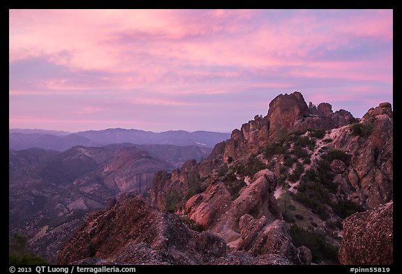 High Peaks at sunset. Pinnacles National Park (color)