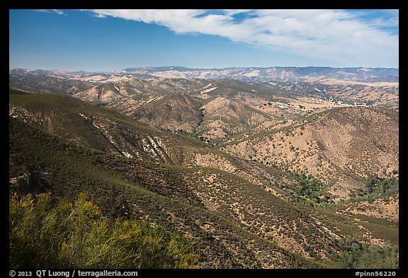 Looking towards San Andreas rift zone from Chalone Peak. Pinnacles National Park (color)