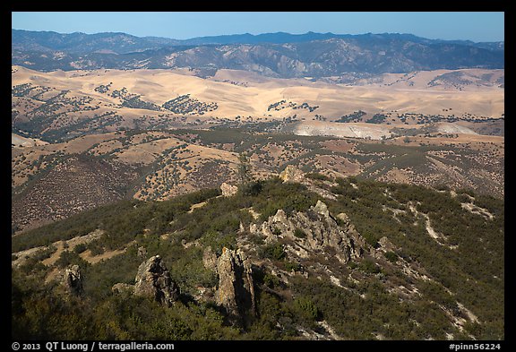 Hilly landscape seen from South Chalone Peak. Pinnacles National Park (color)