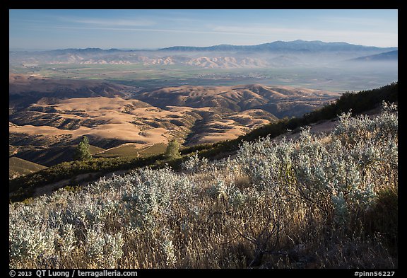 View over Salinas Valley from South Chalone Peak. Pinnacles National Park, California, USA.