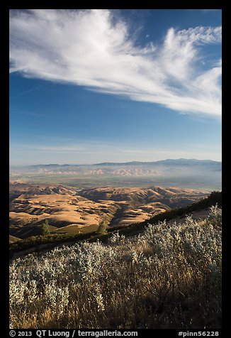 Salinas Valley from South Chalone Peak, late afternoon. Pinnacles National Park, California, USA.