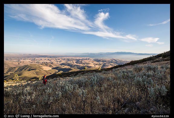 Picture/Photo: Park visitor looking, South Chalone Peak. Pinnacles ...