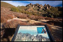 Condor Craggs interpretive sign. Pinnacles National Park ( color)