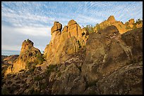 Rock towers above Juniper Canyon, late afternoon. Pinnacles National Park ( color)