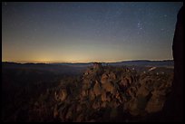 Square Block group of pinnacles at night. Pinnacles National Park ( color)