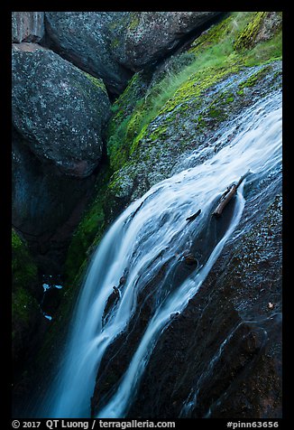 Bear Gulch Reservoir waterfall. Pinnacles National Park (color)