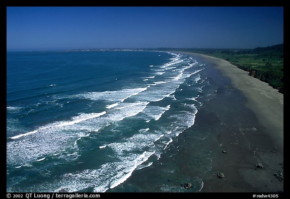 Wawes and Crescent Beach from above. Redwood National Park (color)