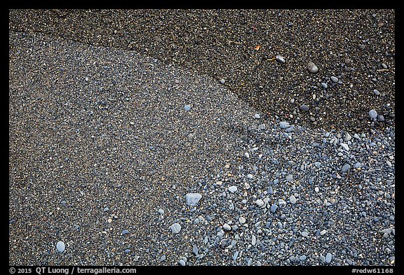 Close-up of sand and pebbles, Enderts Beach. Redwood National Park (color)