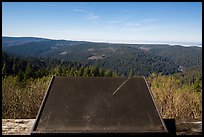 Holder for interpretive sign, Redwood Creek Overlook. Redwood National Park, California, USA.