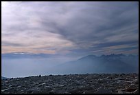 Clouds and distant range from Mt Whitney summit. Sequoia National Park ( color)