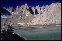 Frozen Trail Camp Pond and Mt Whitney chain. Sequoia National Park ( color)