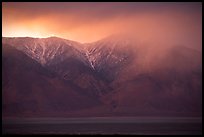 Clearing storm over  Sierras from Owens Valley, sunset. Sequoia National Park, California, USA. (color)