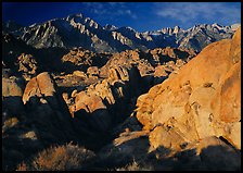 Alabama hills and Sierras, early morning. Sequoia National Park ( color)