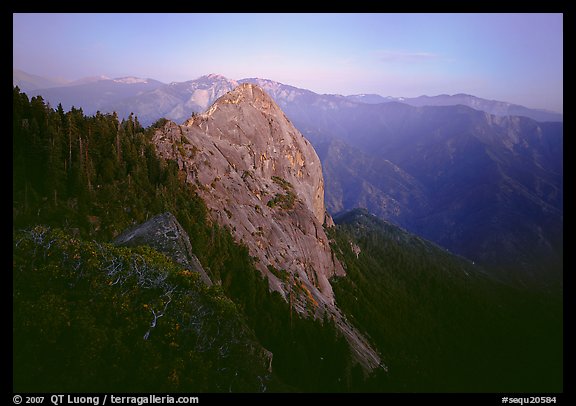 Moro Rock, dusk. Sequoia National Park (color)
