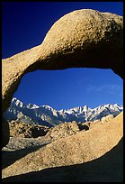 Alabama hills arch II and Sierras, early morning. Sequoia National Park, California, USA. (color)