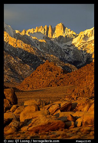 Alabama hills and Mt Whitney. Sequoia National Park (color)