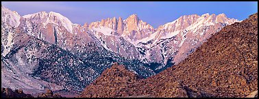 Mount Whitney at dawn. Sequoia National Park (Panoramic color)