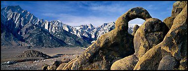 Rock Arch and Sierra Nevada range. Sequoia National Park (Panoramic color)