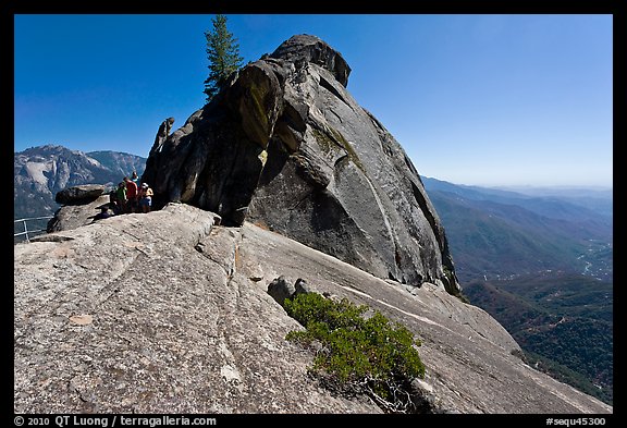 Moro Rock with hikers on path. Sequoia National Park (color)