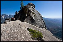 Moro Rock with hikers on path. Sequoia National Park ( color)