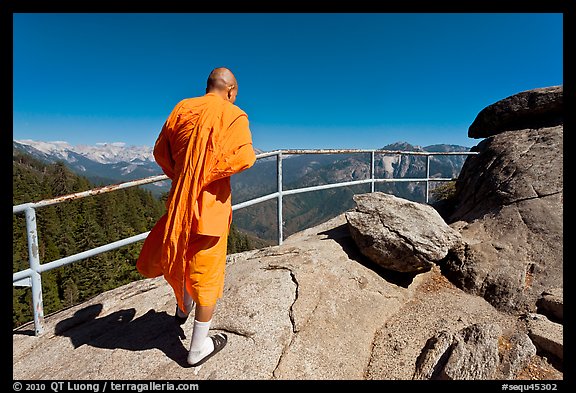 Buddhist Monk on Moro Rock. Sequoia National Park (color)