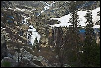 Tokopah Falls cascading down cliffs for 1200 feet. Sequoia National Park ( color)