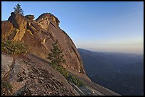 Moro Rock and Kaweah River valley at sunset. Sequoia National Park, California, USA.