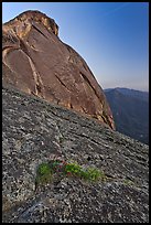Granite slabs and dome of Moro Rock at sunset. Sequoia National Park ( color)