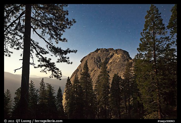 Moro Rock at night. Sequoia National Park (color)