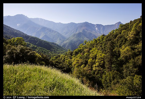 Hills and mountains in spring near Amphitheater Point. Sequoia National Park, California, USA.
