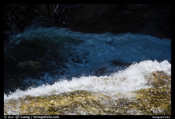 Water flowing over ledge, Marble Fall. Sequoia National Park, California, USA.