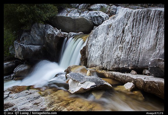 Cascade in Marble falls of Kaweah River. Sequoia National Park, California, USA.
