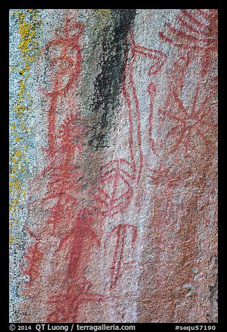 Vivid red pictographs, Hospital Rock. Sequoia National Park (color)