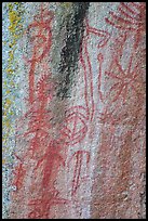 Vivid red pictographs, Hospital Rock. Sequoia National Park ( color)